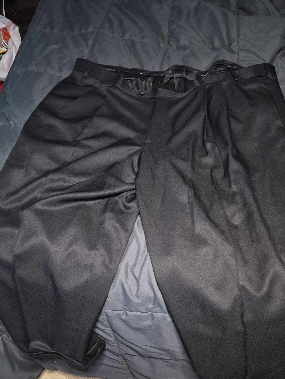 George Men's Black Pleated Dress Pants